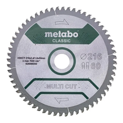 List za kružnu testeru univerzalni MultiCut 216mm 60z Precision cut METABO