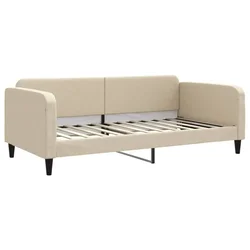 Vidaxl Raztegljiva postelja krem 100x200 cm blago