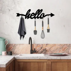 Wallity Zidna vešalica Hello, 68x22x2cm, Crna