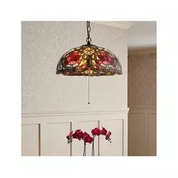 Quoizel QZ-LARISSA-P - Luster na lancu Tiffany LARISSA 3xE27/60W/230V