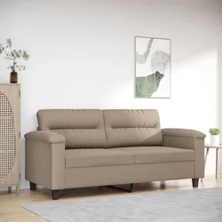 Dvosjed smeđesivi 140 cm od mikrovlakana