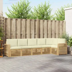 Set vanjskih sofa 6 pcs Bijela i krem 310 x 132,5 x 73 cm