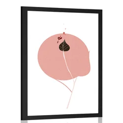 Plakat s paspartujem osamljen list - 20x30 white