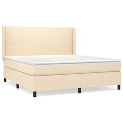 vidaXL vidaXL Box spring postelja z vzmetnico krem 160x200 cm blago, (20897190)