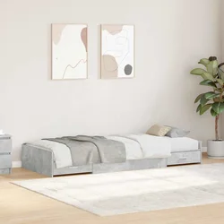 Krevetna konstrukcija s uzglavljem Betonski sivi 80 x 200 cm