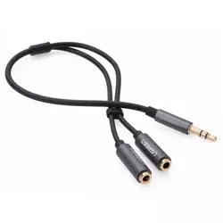 UGREEN AUX M na 2xAUX F kabl 25cm AV134 crni