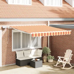 Skrovita tenda Žuta i narančasta 350 x 250 cm Tkanina i čelik