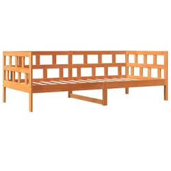 Vidaxl Izvlečna postelja brez vzmetnice vošč. rjava 90x200 cm borovina