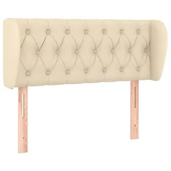 Vidaxl Vzglavje z ušesi krem 103x23x78/88 cm blago