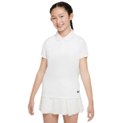 Majica kratkih rukava za djevojčice Nike Dri-Fit Victory Golf Polo - white/black