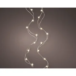 Lumineo Lampice za jelku, 4.95 m, 100 lampica, Unutrašnje, Srebrna žica/baterije, LED, Svetlo toplo belo