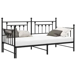 Vidaxl Okvir dnevne postelje Črna 90 x 190 cm Jeklo