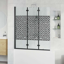 Ograda za tuš Crna i prozirna 130 x 130 cm