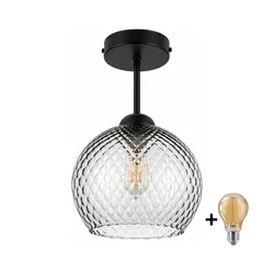 BRILAGI - LED plafonski luster R GLASS 1xE27/60W/230V prečnik 25 cm crna/dimljeno-siva