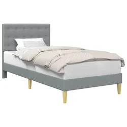 Vidaxl Konstrukcija postelje Svetlo siva 100 x 200 cm Blago