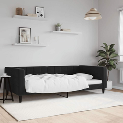 Dnevni krevet crni 100 x 200 cm baršunasti