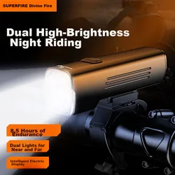 Supfire Prednje svetlo za bicikl RB60, 1300lm, 4800mAh