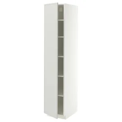 METOD Visoki element s policama, bela/Aspudden svetlosiva, 40x60x200 cm