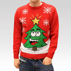 Muški pulover s božićnim motivom Xmas Tree crvena
