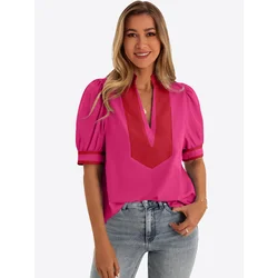 Imily Bela Bluza temno roza/rdeča