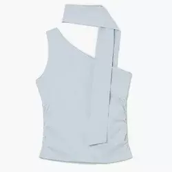 Cropp - Top na jedno rame - bledoplavo