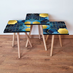 Hanah Home Set klub stočića 3Shp393, 3 komada, Bela