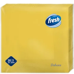 FRESH Salvete troslojne, 33x33, 20 komada, Žute