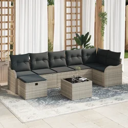 Set sofe s jastukom s pohranom 8 pcs Svijetlo siva poliratan
