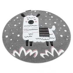 eoshop Okrogla preproga PETIT Lama, siva ( - Velikost: krog 140 cm)