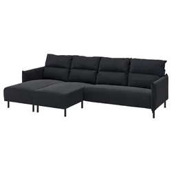 MANNARP Sofa 4-sed i lenjivci, Saxemara crno-plava