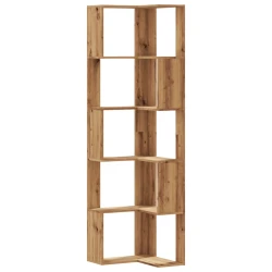 Kutni regal z knjige 5 razine artisian hrast 50x50x179cm drveni