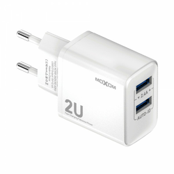 Kucni punjac Moxom MX-HC130 2.4A 2xUSB Type C beli