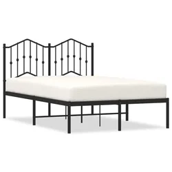 Vidaxl Kovinski posteljni okvir z vzglavjem črn 120x190 cm