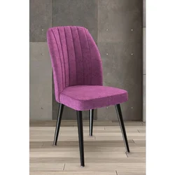 Hanah Home set trpezarijskih stolica Platinum 8 kom, ljubičasta tkanina Jerry, crne metalne noge