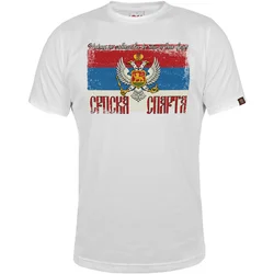 011Shop Muška majica kratkih rukava Srpska Sparta, Bela