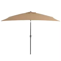 Vanjski suncobran s metalnim stupom 300 x 200 cm smeđesivi
