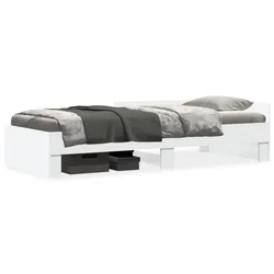 shumee vidaXL Posteljni okvir bel 90x190 cm lesen material