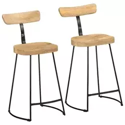 Barski stolci 2 kom 49x43x88 cm masivnog drva manga
