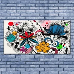 tulup.si Steklena slika Abstrakcija graphics 140x70 cm 4 obešalnika