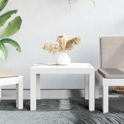 Vidaxl Vrtna miza bela 59x47x40 cm PP
