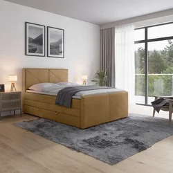 Livetastic BOXSPRING POSTELJA 120 cm  x 200 cm , les, kovina, umetna masa, tekstil bež