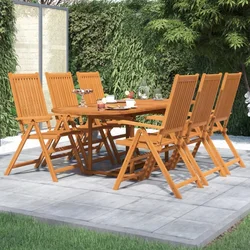 7-dijelni vrtni blagovaonski set od masivnog bagremovog drva 160-240 cm