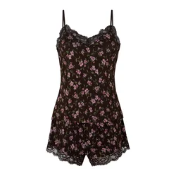Hunkemöller Kratke hlače za spanje Nana rjava / oliva / roza