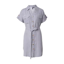 VERO MODA Dolga srajca VMBUMPY modra/bela
