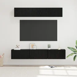 Set TV komoda Zidne 5 pcs Crni hrast Konstruirano drvo