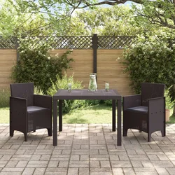 vidaXL vidaXL vrtna jedilna garnitura set 3 rjava plastični rattan trda, (22067824)
