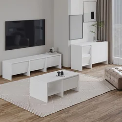 Laris - White White Living Room Furniture Set