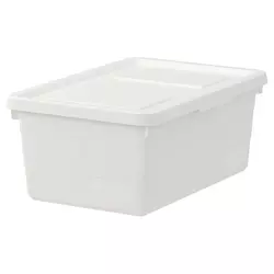 SOCKERBIT Kutija s poklopcem, bela, 38x25x15 cm