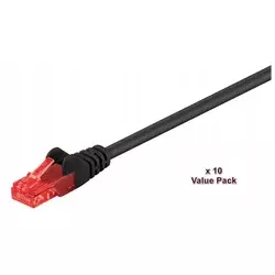 MicroConnect U/UTP CAT6 3M črne barve 10 kosov