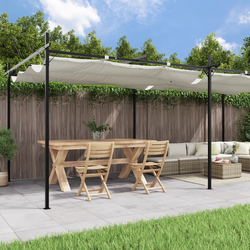 Pergola s pomičnim krovom krem 589x292x230 cm
